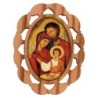 Plaque auto en bois d olivier hauteur 3 cm avec resine. Disponible avec differents Saints.