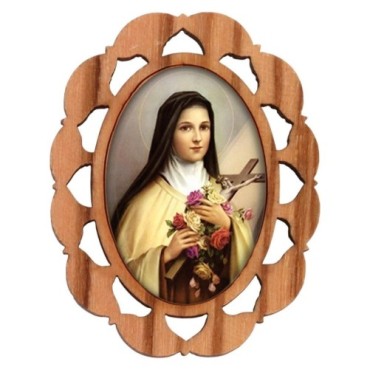 Plaque auto en bois d olivier hauteur 3 cm avec resine. Disponible avec differents Saints.