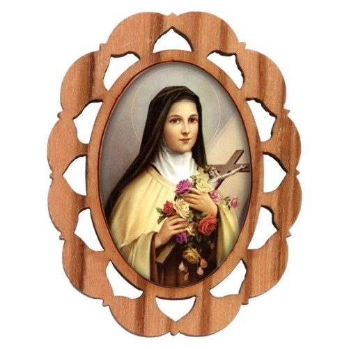 Plaque auto en bois d olivier hauteur 3 cm avec resine. Disponible avec differents Saints.