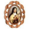 Plaque auto en bois d olivier hauteur 3 cm avec resine. Disponible avec differents Saints.