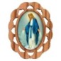 Plaque auto en bois d olivier hauteur 3 cm avec resine. Disponible avec differents Saints.