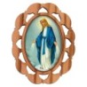 Plaque auto en bois d olivier hauteur 3 cm avec resine. Disponible avec differents Saints.