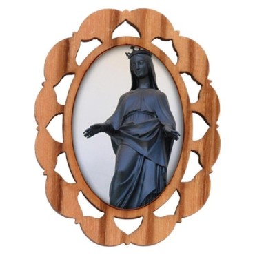 Plaque auto en bois d olivier hauteur 3 cm avec resine. Disponible avec differents Saints.
