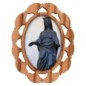 Plaque auto en bois d olivier hauteur 3 cm avec resine. Disponible avec differents Saints.