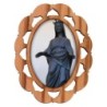 Plaque auto en bois d olivier hauteur 3 cm avec resine. Disponible avec differents Saints.