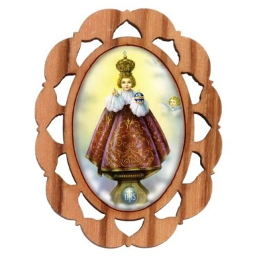 Plaque auto en bois d olivier hauteur 3 cm avec resine. Disponible avec differents Saints.