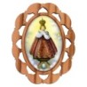 Plaque auto en bois d olivier hauteur 3 cm avec resine. Disponible avec differents Saints.