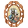 Plaque auto en bois d olivier hauteur 3 cm avec resine. Disponible avec differents Saints.