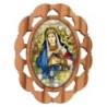 Plaque auto en bois d olivier hauteur 3 cm avec resine. Disponible avec differents Saints.