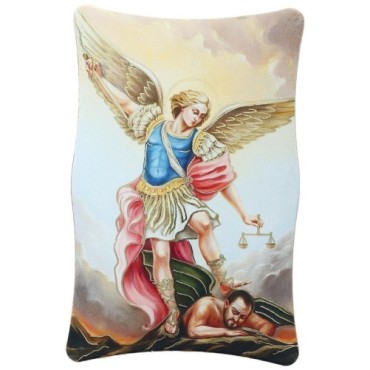 Cadre en bois a suspendre ou a poser H. 11 x 7 cm avec image, plusieurs saints.