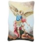 Cadre en bois a suspendre ou a poser H. 11 x 7 cm avec image collee, plusieurs saints.