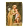 Cadre en bois à suspendre, finition feuille d’or – H. 15 x 10 cm, image collée, plusieurs saints.