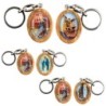 Porte-clés en bois d'olivier H- 3-8 cm avec résine couleur des saints-