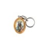 Porte-clés en bois d'olivier H- 3-8 cm avec résine couleur des saints-