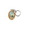 Porte-clés en bois d'olivier H- 3-8 cm avec résine couleur des saints-