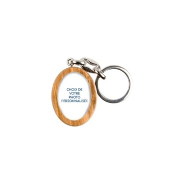 Porte-clés en bois d'olivier H- 3-8 cm avec résine couleur des saints-