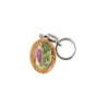 Porte-clés en bois d'olivier H- 3-8 cm avec résine couleur des saints-