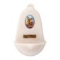 Benitier imitation marbre H. 12,5 x 8 cm avec resine, plusieurs saints..