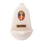 Benitier imitation marbre H. 12,5 x 8 cm avec resine, plusieurs saints..