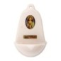 Benitier imitation marbre H. 12,5 x 8 cm avec resine, plusieurs saints..