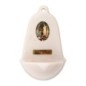 Benitier imitation marbre H. 12,5 x 8 cm avec resine, plusieurs saints..