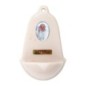 Benitier imitation marbre H. 12,5 x 8 cm avec resine, plusieurs saints..