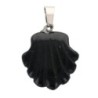 Pendentif coquille Saint Jacques de Compostelle en pierre naturelle ou synthétique Ø 2 cm. LOT DE 10 ASSORTIS