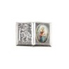 Plaque auto forme livre H. 2,5 x 3,7 cm en metal de saint Christophe avec resine des saints..