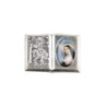 Plaque auto forme livre H. 2,5 x 3,7 cm en metal de saint Christophe avec resine des saints..