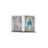 Plaque auto forme livre H. 2,5 x 3,7 cm en metal de saint Christophe avec resine des saints..