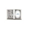 Plaque auto forme livre H. 2,5 x 3,7 cm en metal de saint Christophe avec resine des saints..