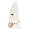 Nativité moderne lumineuse en porcelaine hauteur 11 cm.