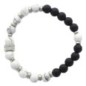 Bracelet dizainier élastique, grains en howlite et jade noir 8 mm.