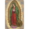 Carte priere plastifiee avec poincon dore imitation medaille H.8.5 x 5.4 cm, plusieurs saints..
