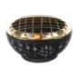 Brûle-encens en stéatite forme bol avec grille, H 4 cm, Ø 9 cm. Livré en boîte individuelle.