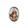 Plaque auto forme ovale H. 3,8 cm en metal avec resine, plusieurs saints.