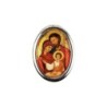 Plaque auto forme ovale H. 3,8 cm en metal avec resine, plusieurs saints.