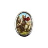 Plaque auto forme ovale H. 3,8 cm en metal avec resine, plusieurs saints.