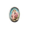 Plaque auto forme ovale H. 3,8 cm en metal avec resine, plusieurs saints.