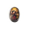 Plaque auto forme ovale H. 3,8 cm en metal avec resine, plusieurs saints.