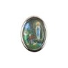 Plaque auto forme ovale H. 3,8 cm en metal avec resine, plusieurs saints.
