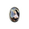 Plaque auto forme ovale H. 3,8 cm en metal avec resine, plusieurs saints.