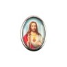 Plaque auto forme ovale H. 3,8 cm en metal avec resine, plusieurs saints.