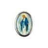 Plaque auto forme ovale H. 3,8 cm en metal avec resine, plusieurs saints.