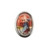 Plaque auto forme ovale H. 3,8 cm en metal avec resine, plusieurs saints.