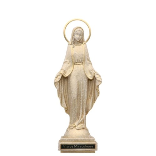 Statue en resine sablee doree de la Vierge Miraculeuse, 2 tailles..