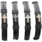 Bracelet cordon en cuir noir reglable et croix de differentes couleurs. LOT DE 4