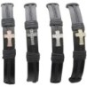 Bracelet cordon en cuir noir reglable et croix de differentes couleurs. LOT DE 4