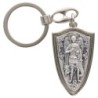 Porte-clés de Saint Michel en forme de bouclier, avec croix au revers – Hauteur 4,5 cm, disponible en deux couleurs