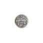 Mini plaque auto Ø 2.5 cm en metal couleur argentee. Plusieurs saints..